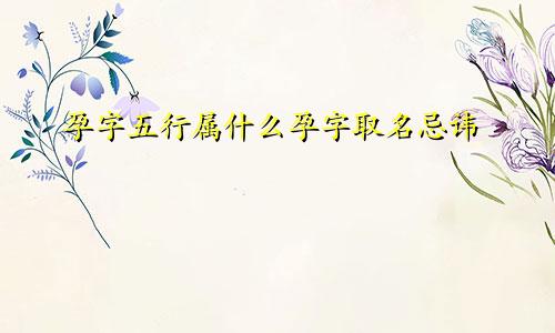 孕字五行属什么孕字取名忌讳