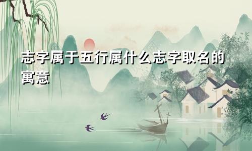 志字属于五行属什么志字取名的寓意