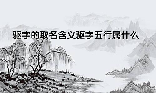 驱字的取名含义驱字五行属什么