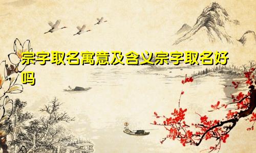 宗字取名寓意及含义宗字取名好吗