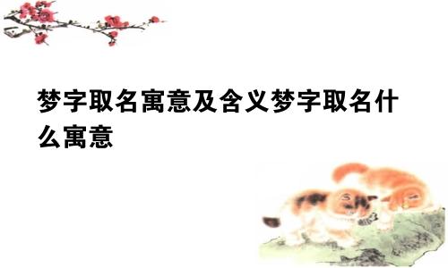 梦字取名寓意及含义梦字取名什么寓意