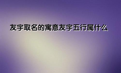 友字取名的寓意友字五行属什么