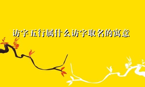 访字五行属什么访字取名的寓意