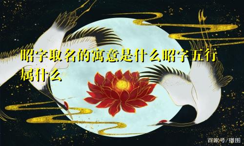 昭字取名的寓意是什么昭字五行属什么