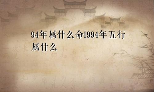 94年属什么命1994年五行属什么