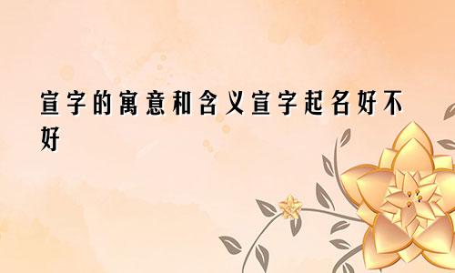 宣字的寓意和含义宣字起名好不好