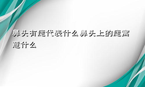 鼻头有痣代表什么鼻头上的痣寓意什么