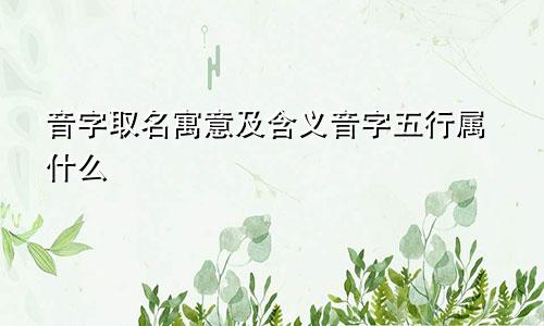 音字取名寓意及含义音字五行属什么