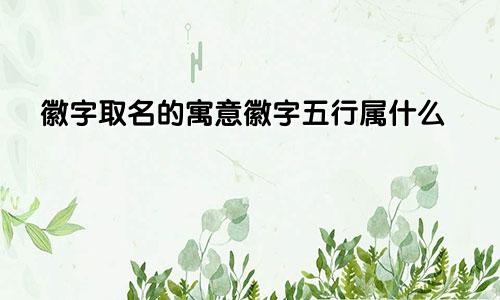 徽字取名的寓意徽字五行属什么