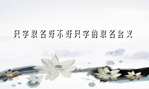只字取名好不好只字的取名含义
