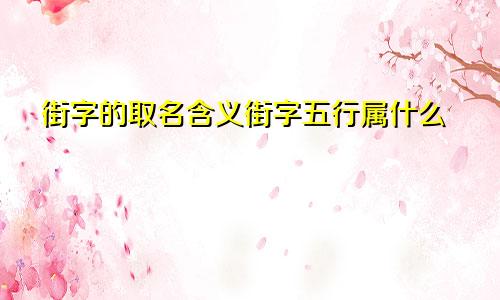 街字的取名含义街字五行属什么