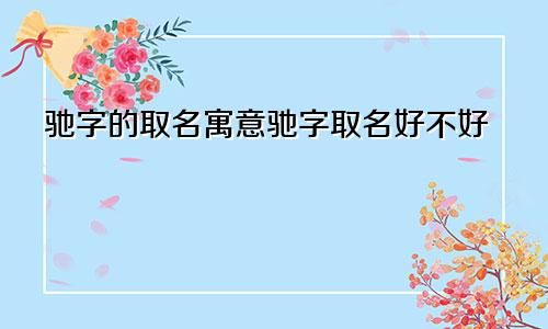 驰字的取名寓意驰字取名好不好
