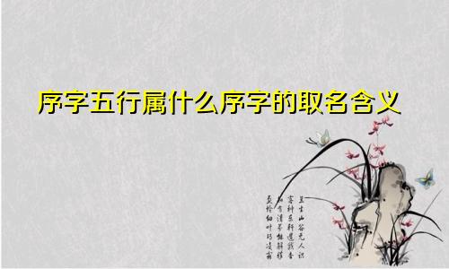 序字五行属什么序字的取名含义