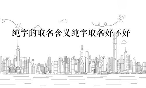 纯字的取名含义纯字取名好不好