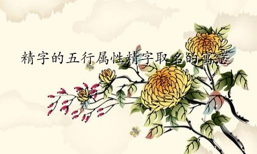 精字的五行属性精字取名的寓意