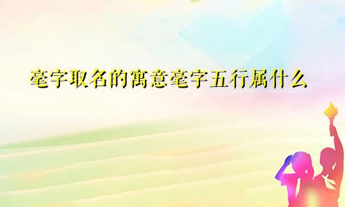 毫字取名的寓意毫字五行属什么