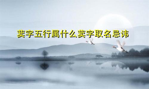 荬字五行属什么荬字取名忌讳
