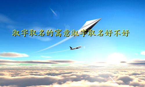 淑字取名的寓意淑字取名好不好