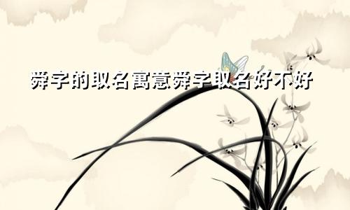 舜字的取名寓意舜字取名好不好