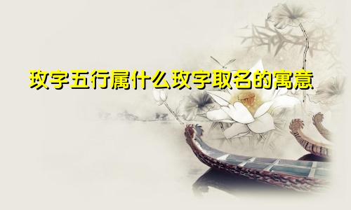 玫字五行属什么玫字取名的寓意