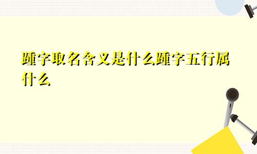 踵字取名含义是什么踵字五行属什么