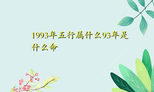 1993年五行属什么93年是什么命