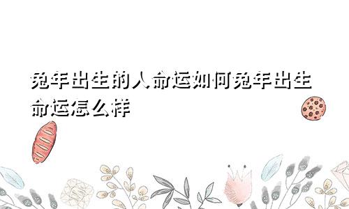 兔年出生的人命运如何兔年出生命运怎么样