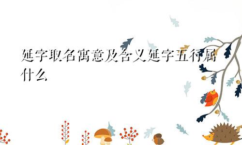 延字取名寓意及含义延字五行属什么