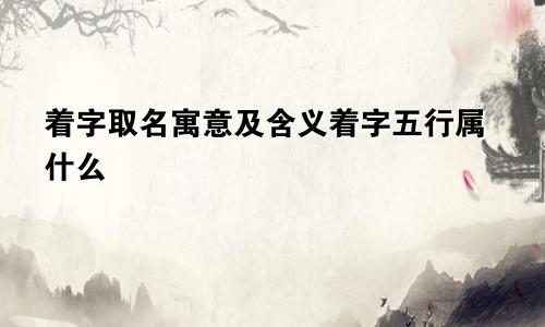 着字取名寓意及含义着字五行属什么