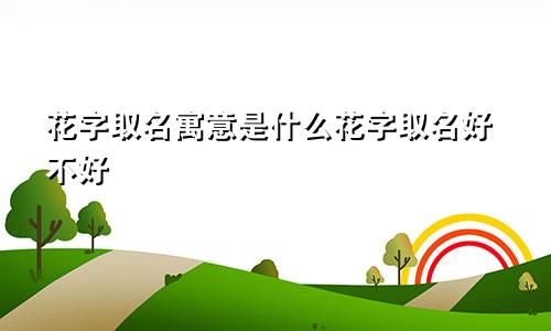 花字取名寓意是什么花字取名好不好