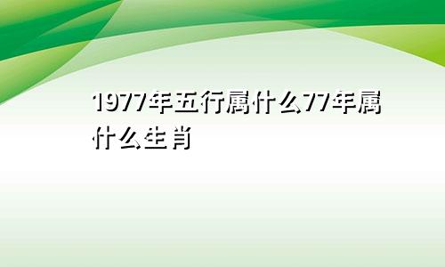 1977年五行属什么77年属什么生肖