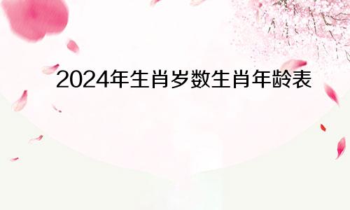 2024年生肖岁数生肖年龄表