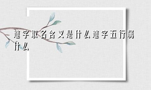 遽字取名含义是什么遽字五行属什么