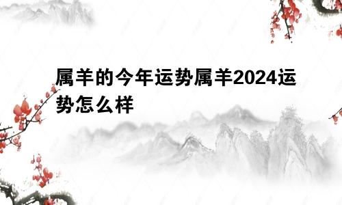 属羊的今年运势属羊2024运势怎么样