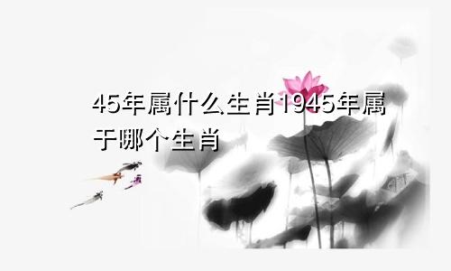 45年属什么生肖1945年属于哪个生肖