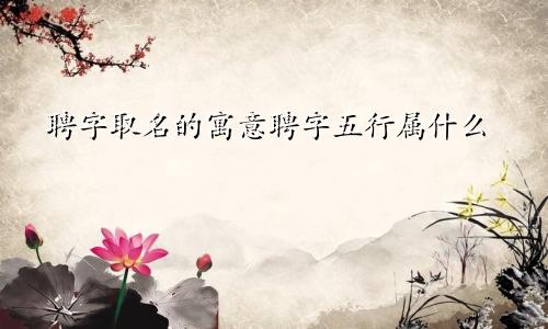 聘字取名的寓意聘字五行属什么