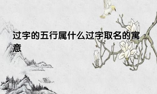 过字的五行属什么过字取名的寓意