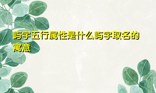 屿字五行属性是什么屿字取名的寓意