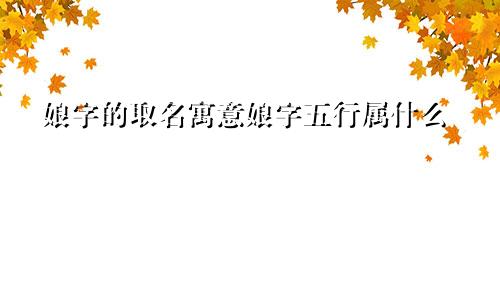 娘字的取名寓意娘字五行属什么