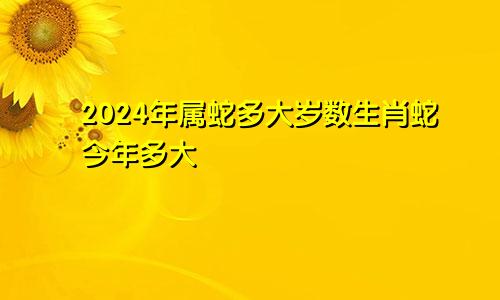 2024年属蛇多大岁数生肖蛇今年多大