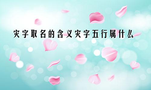 灾字取名的含义灾字五行属什么