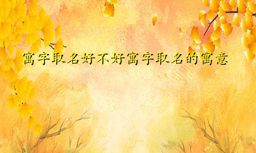 寓字取名好不好寓字取名的寓意