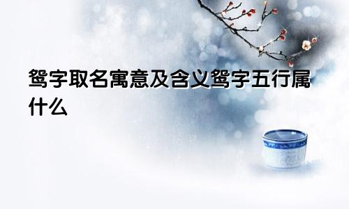 鸳字取名寓意及含义鸳字五行属什么