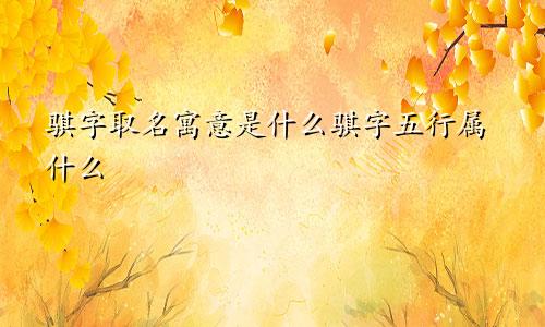 骐字取名寓意是什么骐字五行属什么