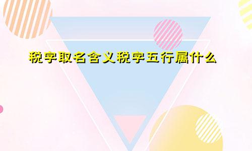 税字取名含义税字五行属什么