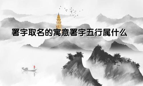 署字取名的寓意署字五行属什么
