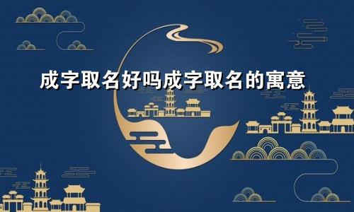 成字取名好吗成字取名的寓意