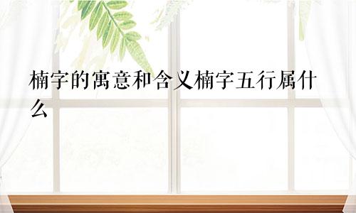 楠字的寓意和含义楠字五行属什么