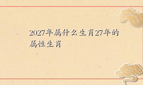 2027年属什么生肖27年的属性生肖