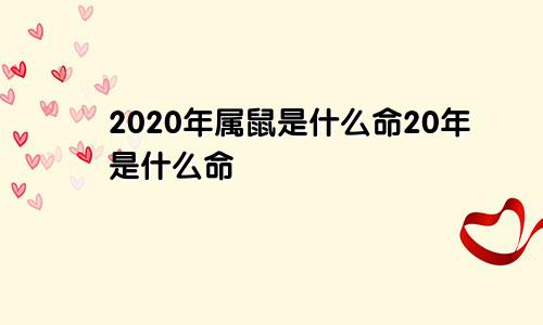 2020年属鼠是什么命20年是什么命